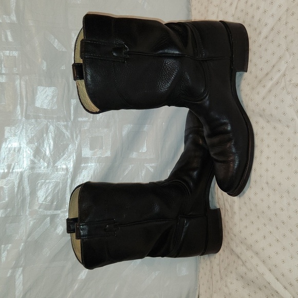 Wrangler black leather western boots sz 10 - Picture 1 of 15